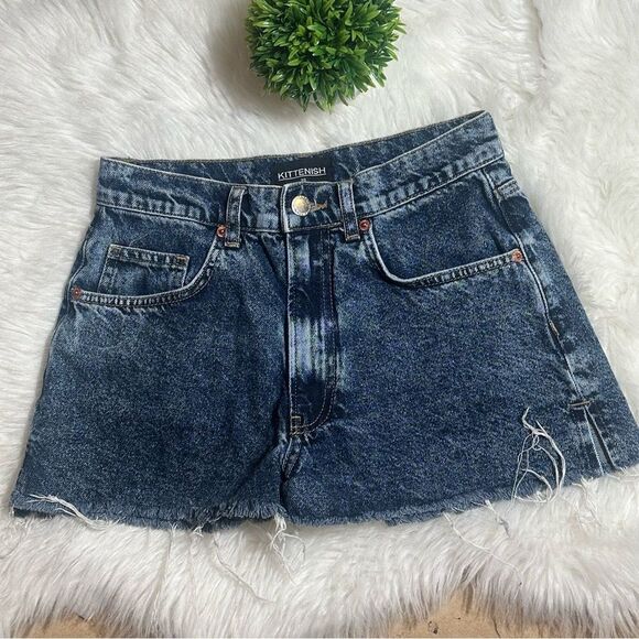 Kittenish Dark Blue Jean Shorts - Picture 1 of 7